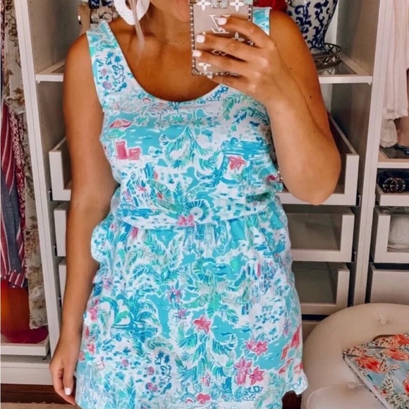 🦩🌴Lilly Pulitzer Analee Romper~What a Lovely Place EUC🦩🌴 - Picture 9 of 16